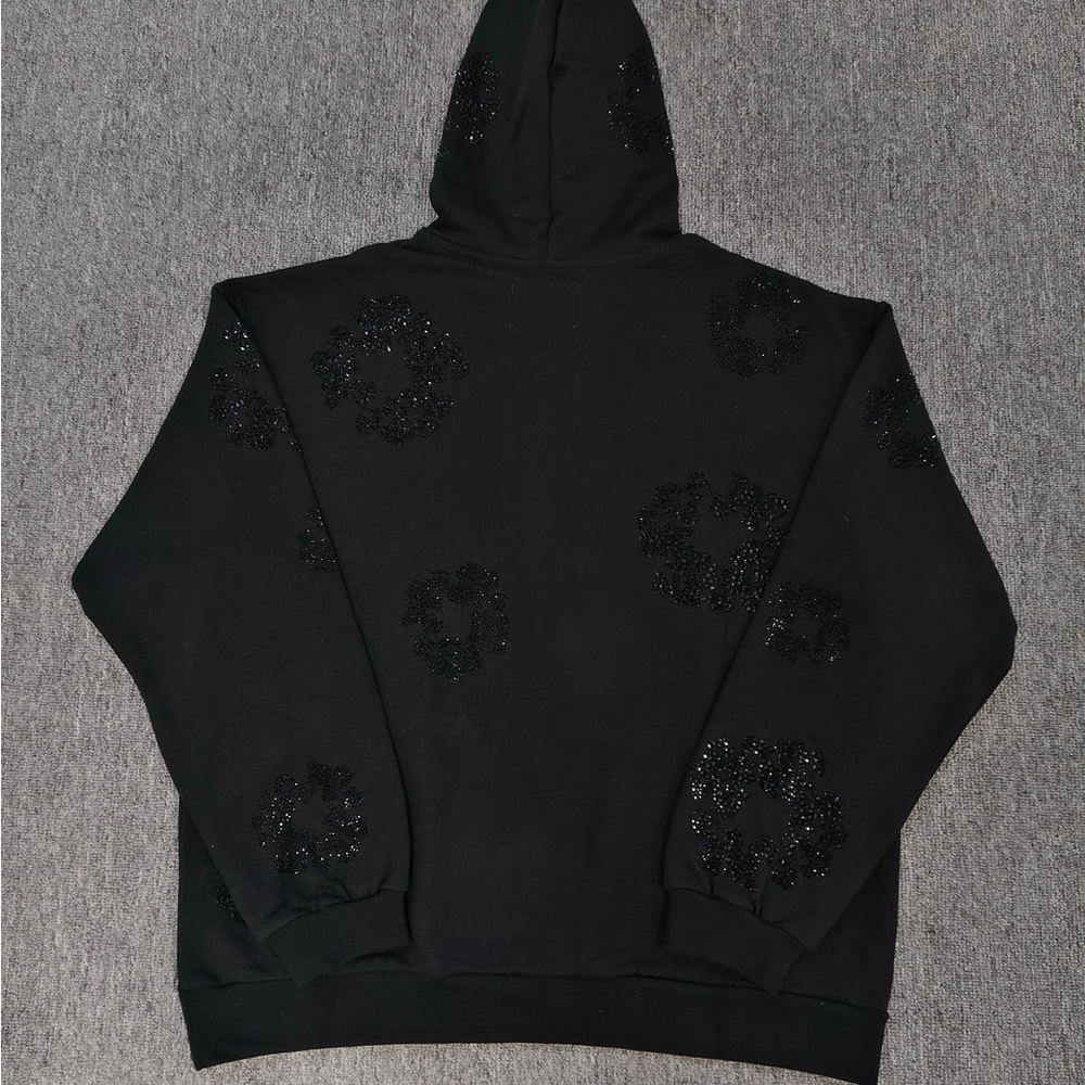 Black Patterned Rhinestone Men's Sweater